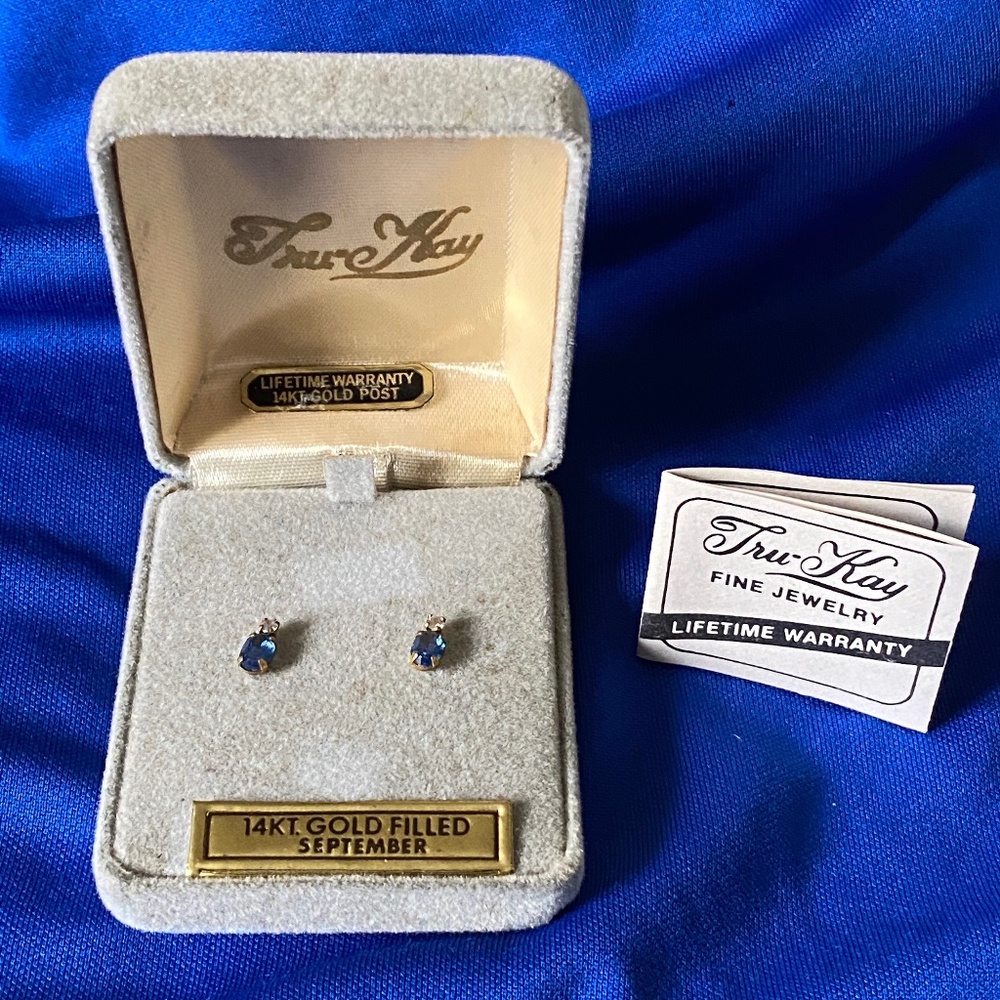 Tru-Kay I September Birthstone Earrings I 14KT GF